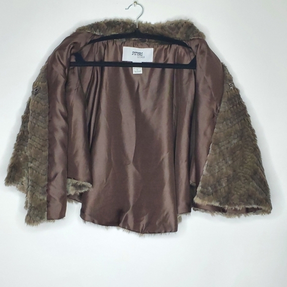 Sisters Outerwear Faux Fur Capelet XL Lined Cozy Jacket Opera Retro Old Money - Picture 7 of 12